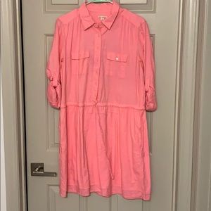Bubblegum pink shirt dress